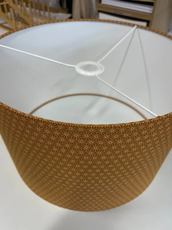 Drum Lampshade - 40cm - Geometric Star - Orange - SQUUSHED