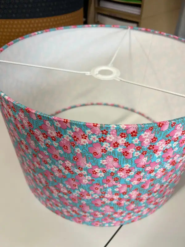 Drum Lampshade - 40cm - Sakura - Blue/Pink - SQUUSHED