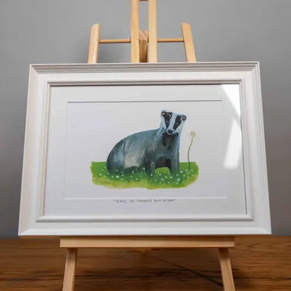 Badger - Framed Print - 26cm x 35cm