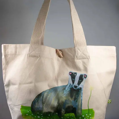 Badger - Toggle Tote Bag - Organic Cotton - 34cm x 34cm x 17cm