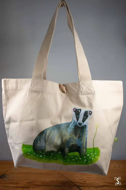 Badger - Toggle Tote Bag - Organic Cotton - 34cm x 34cm x 17cm - Bag