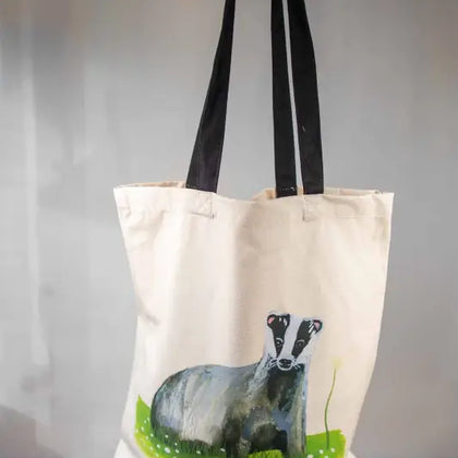 Badger - Tote Bag - Organic Cotton - Black Handles - 38cm x 42cm