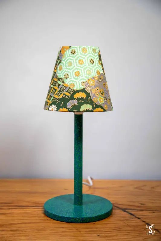 Candle Lampshade Naka Flowers and Hexagons Mint Lampshades