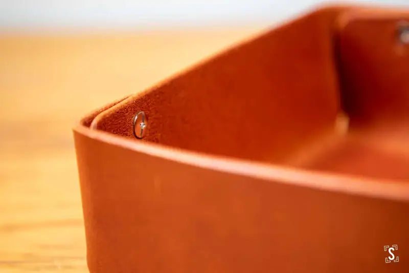 Cantilever - Leather Clutter Keeper - 16cm x 16cm - Cognac - Leathercraft