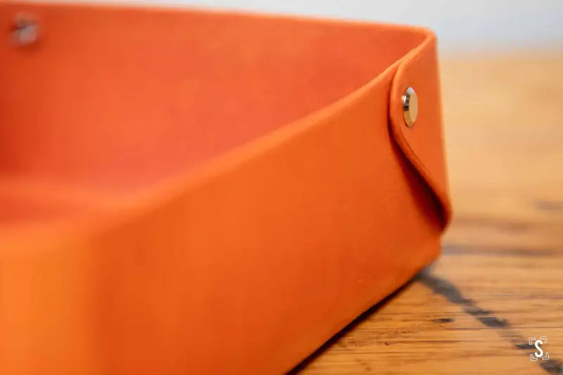 Cantilever - Leather Clutter Keeper - 16cm x 16cm - Orange - Leathercraft