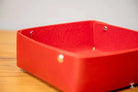 Cantilever - Leather Clutter Keeper - 16cm x 16cm - Red - Leathercraft