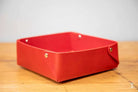 Cantilever - Leather Clutter Keeper - 16cm x 16cm - Red - Leathercraft