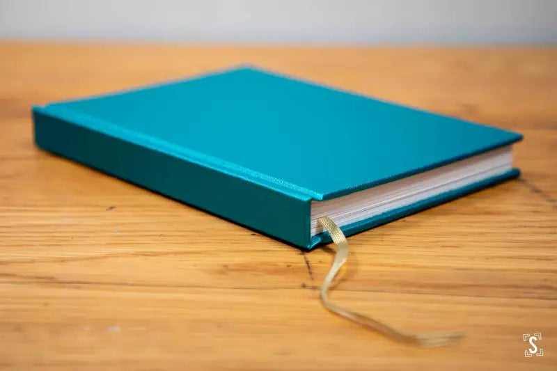 Case Bound Journal A5 Arctic Volume Buckram Neon Aqua Lokta Dragons Blue Journal