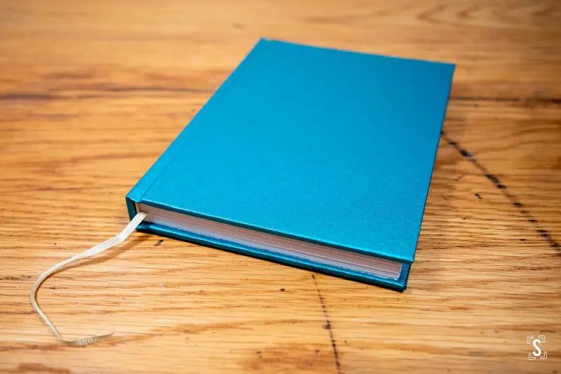 Case Bound Journal A5 Arctic Volume Buckram Neon Aqua Lokta Dragons Blue Journal