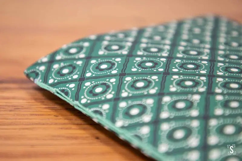Chain Stitch with Pockets - A5 - Smooth Laser - Apron Pattern Green - Star Flower Small Green - Journal