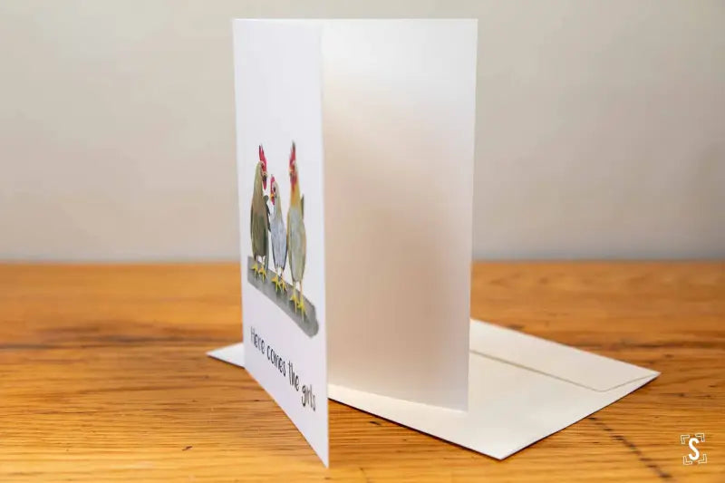 Chickens - Greeting Card - A5 - Here Comes the Girls - SQUUSHED
