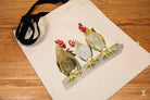 Chickens - Tote Bag - Organic Cotton - Black Handles - 38cm x 42cm - Bag