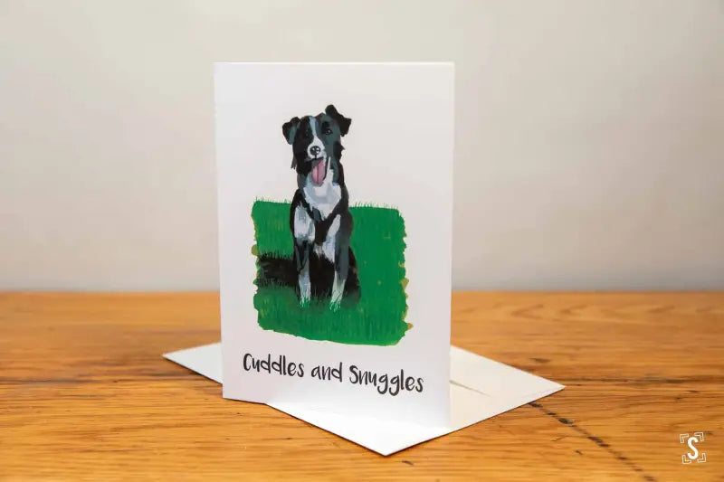 Collie - Greeting Card - A5 - Cuddles and Snuggles - SQUUSHED