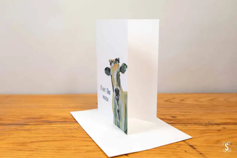 Cow - Greeting Card - A5 - Over the Moon - SQUUSHED