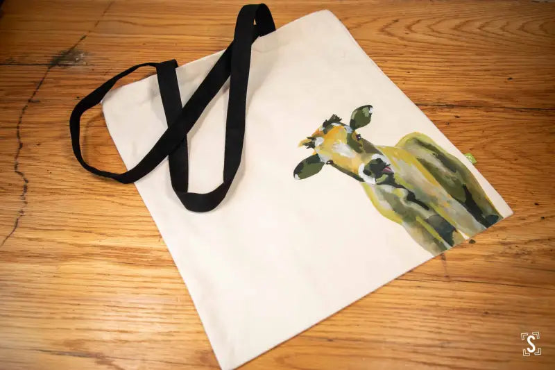 Cow - Tote Bag - Organic Cotton - Black Handles - 38cm x 42cm - Bag