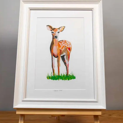 Deer - Framed Print - 26cm x 35cm