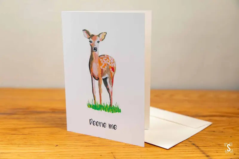 Deer - Greeting Card - A5 - Deerie Me - SQUUSHED