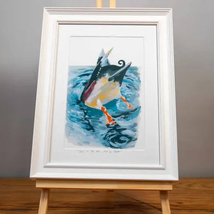 Diving Duck - Framed Print - 26cm x 35cm