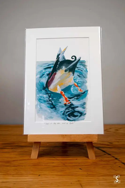 Diving Duck - Mounted Print - Art Prints
