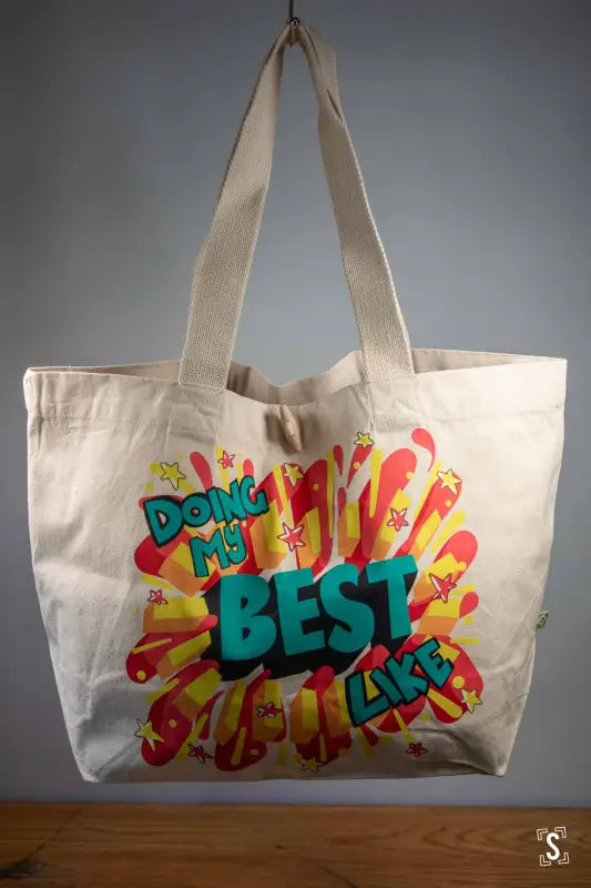 Doing My Best Like - Toggle Tote Bag - Organic Cotton - 34cm x 34cm x 17cm - Bag