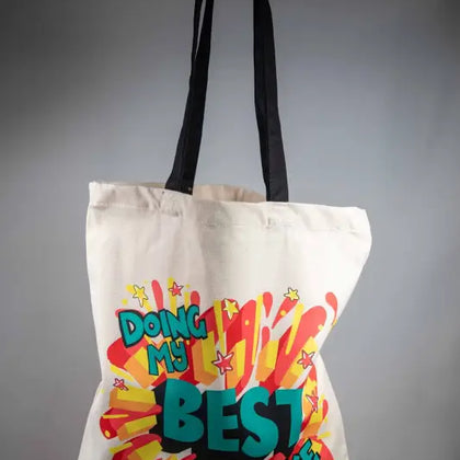 Doing My Best Like - Tote Bag - Organic Cotton - Black Handles - 38cm x 42cm