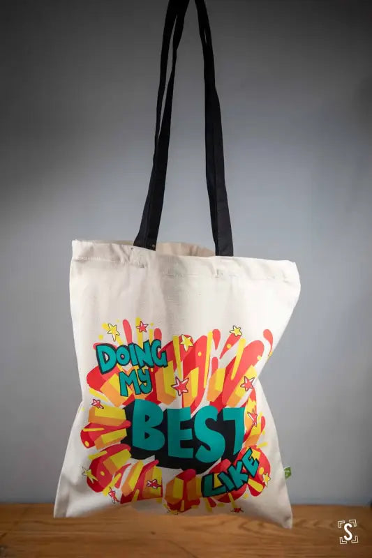 Doing My Best Like - Tote Bag - Organic Cotton - Black Handles - 38cm x 42cm - Bag