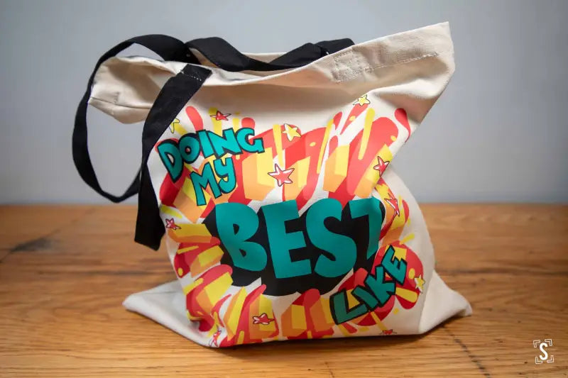 Doing My Best Like - Tote Bag - Organic Cotton - Black Handles - 38cm x 42cm - Bag