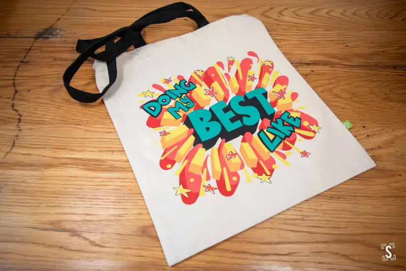 Doing My Best Like - Tote Bag - Organic Cotton - Black Handles - 38cm x 42cm - Bag