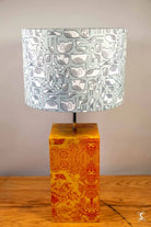 Double-Sided Drum Lampshade - 30cm - Animals - Birds and Leaves - Grey - Lampshade