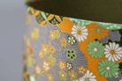 Double-Sided Drum Lampshade - 30cm - Flowers and Hexagons - Foxie Fox - Green - Lampshade