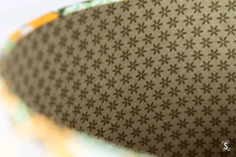 Double-Sided Drum Lampshade - 30cm - Flowers and Hexagons - Foxie Fox - Green - Lampshade