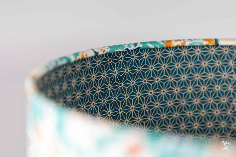 Double-Sided Drum Lampshade - 30cm - Into the Wild - Geometric Stars - Teal/White/Orange - Lampshade