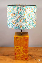 Double-Sided Drum Lampshade - 30cm - Into the Wild - Geometric Stars - Teal/White/Orange - Lampshade