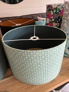 Double-Sided Drum Lampshade - 40cm - Ruru Rose For You - Waves - Mint/Green - SQUUSHED