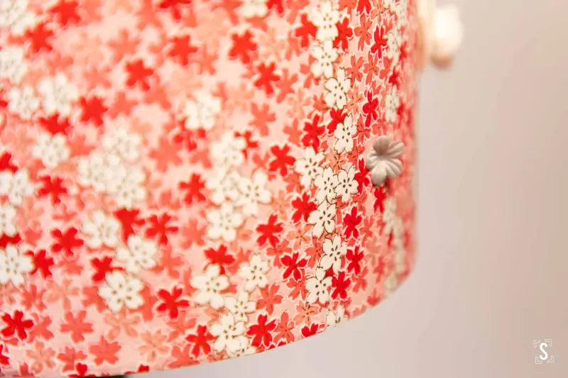 Drum Lampshade - 20cm - Cherry Blossom - Pink/Red - Lampshade
