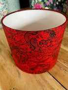 Drum Lampshade - 20cm - Dragons - Red - SQUUSHED
