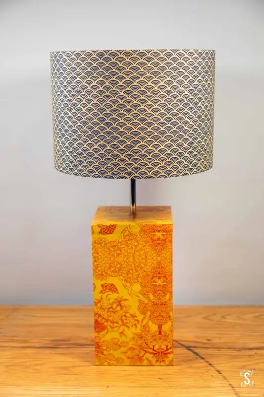 Drum Lampshade - 30cm - Arcs - Navy/Cream - Lampshade