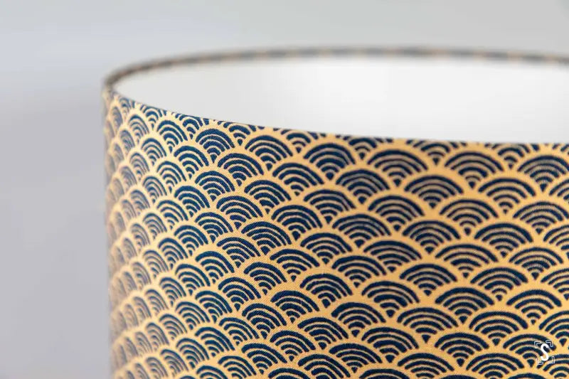Drum Lampshade - 30cm - Arcs - Navy/Cream - Lampshade