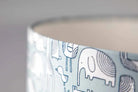 Drum Lampshade - 40cm - Animals - Grey - Lampshade