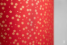 Drum Lampshade - 40cm - Small Flowers - Red/Gold - Lampshade