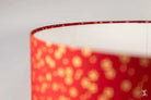 Drum Lampshade - 40cm - Small Flowers - Red/Gold - Lampshade