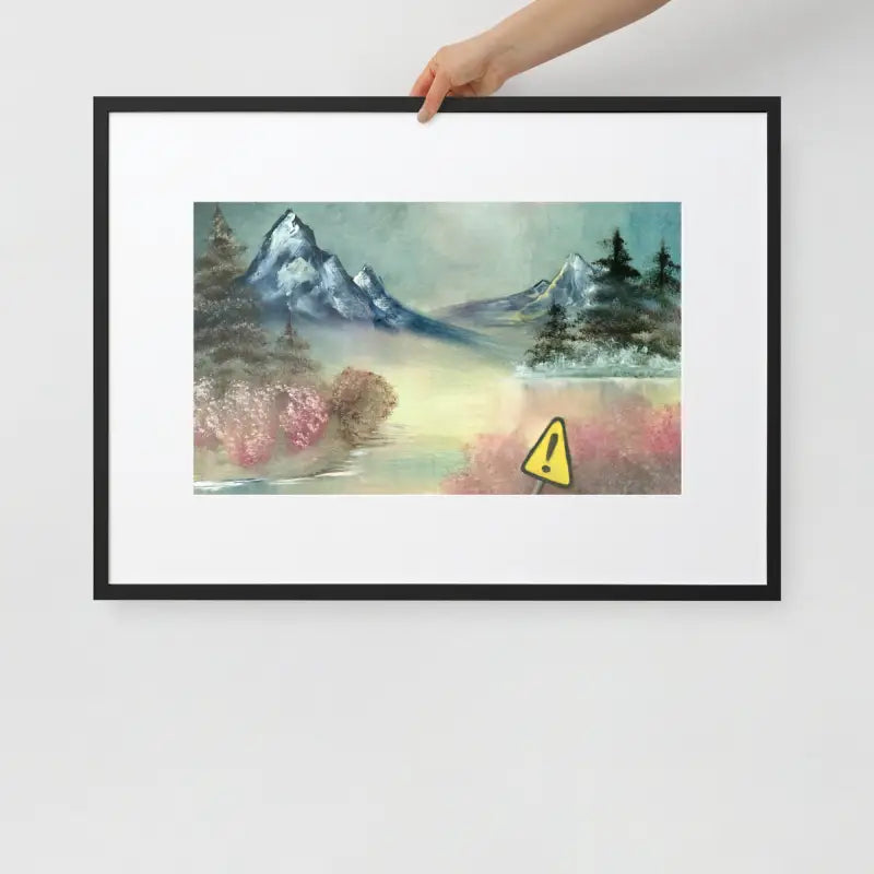 Framed Poster | Danger with vibrant mountain scene