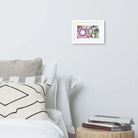 Framed Poster Dreamscape on ayous paper with white bed and pillow