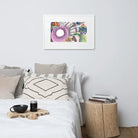 Framed Poster | Dreamscape featuring a bed with white comforter and pillows