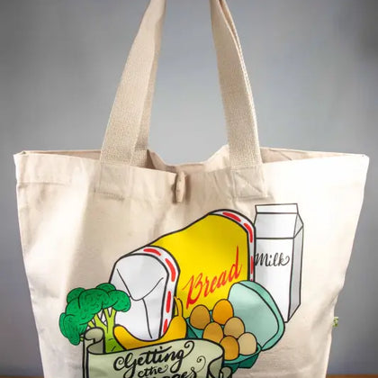 Getting the Messages - Toggle Tote Bag - Organic Cotton - 34cm x 34cm x 17cm