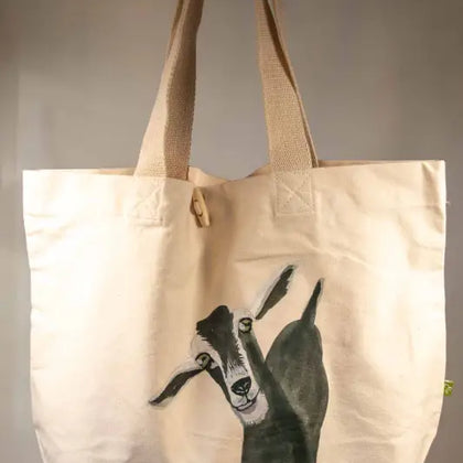 Goat - Toggle Tote Bag - Organic Cotton - 34cm x 34cm x 17cm
