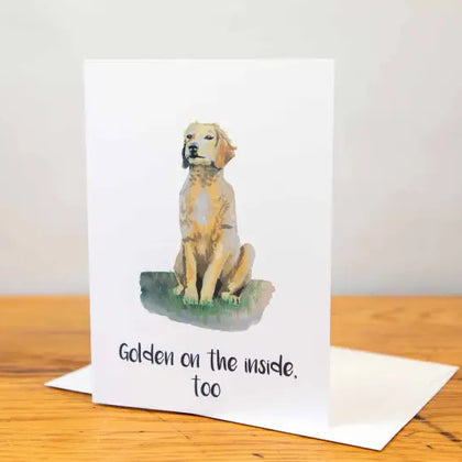 Golden Retriever - Greeting Card - A5 - Golden on the Inside, Too