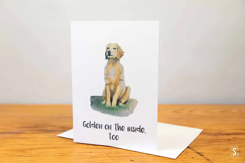 Golden Retriever - Greeting Card - A5 - Golden on the Inside, Too - SQUUSHED