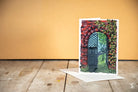 Greeting card with door and brick wall design from ’Behind the Secret Door’ pack