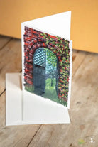 Greeting card featuring gate design from ’Behind the Secret Door’ pack